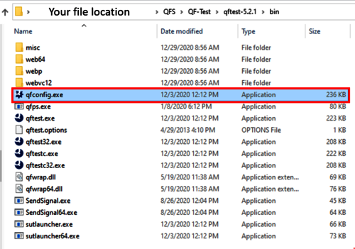 Find QF-Test qfconfig.exe 