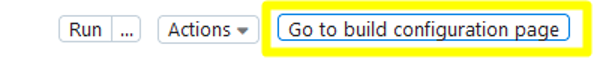 Screenshot of the TeamCity "Go to build configuration page" button