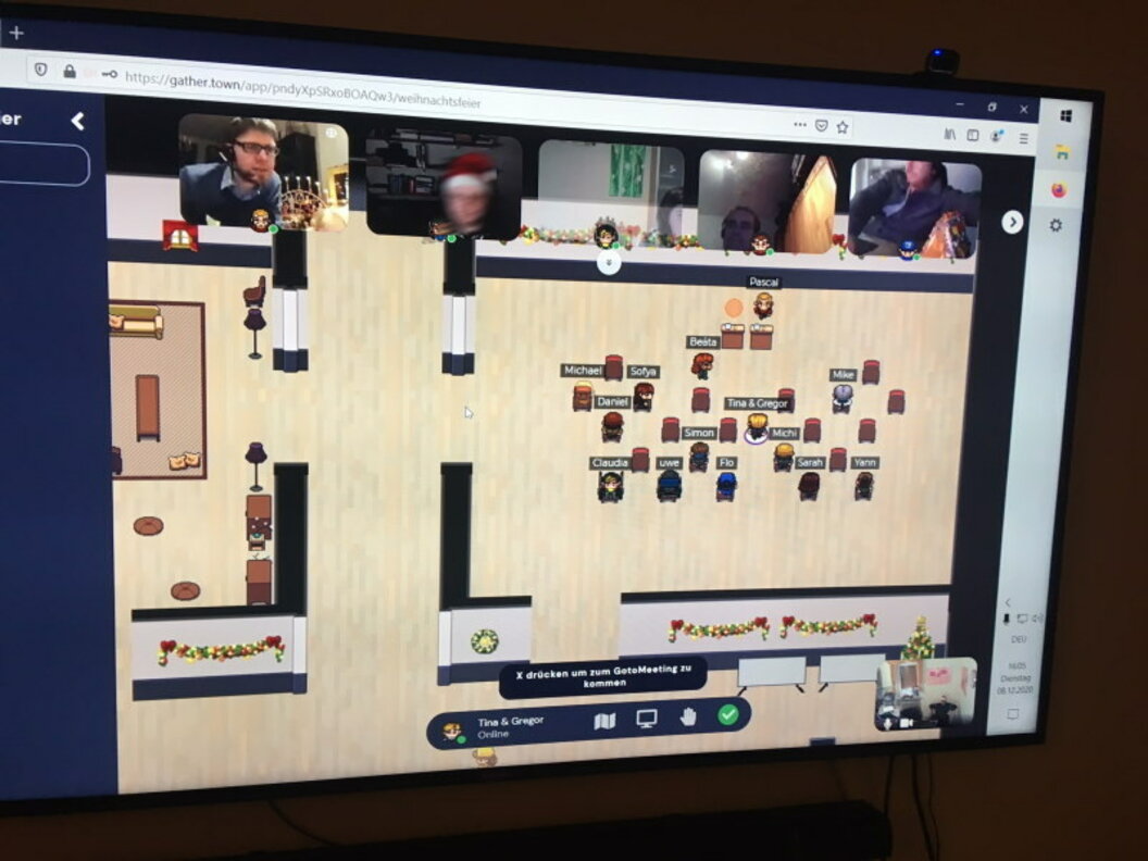 Christmas party in Gather Town