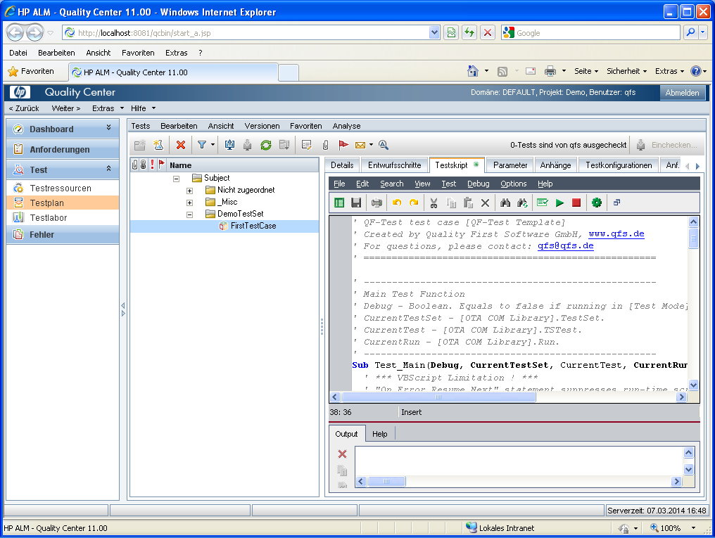 VAPI-XP-TEST test case in HP ALM