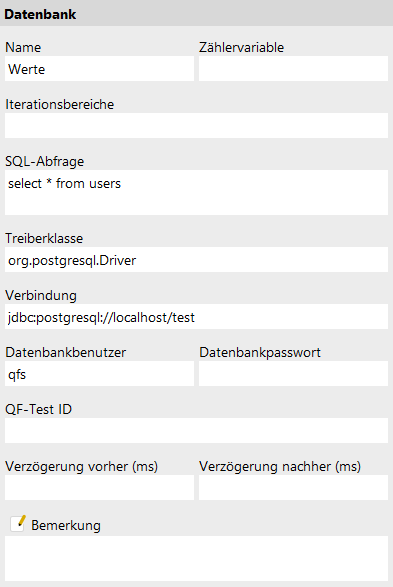 'Datenbank'-Attribute