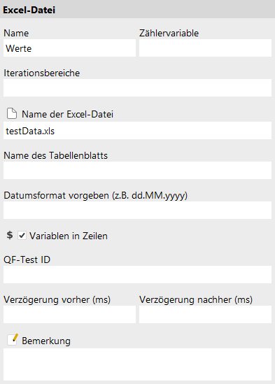 'Excel-Datei'-Attribute