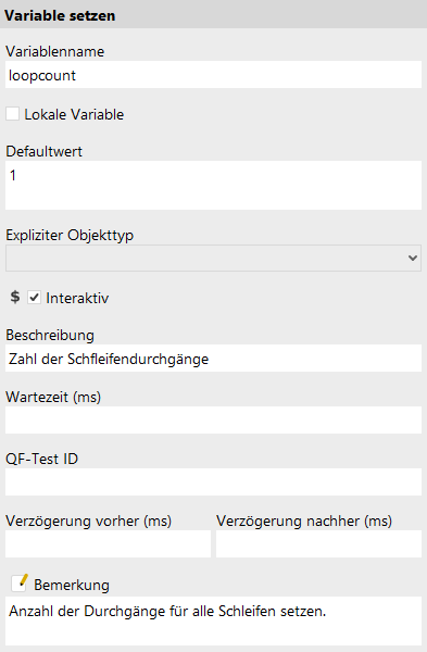 Variable setzen Attribute