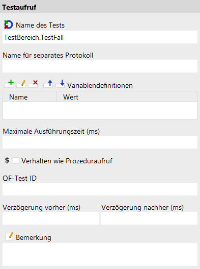 Test call Attributes