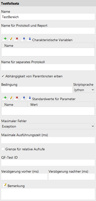 Test set attributes