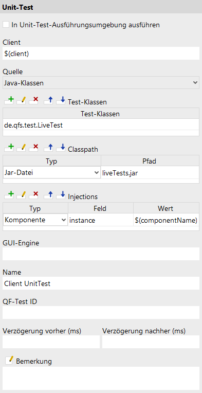 Unit-Test mit Client Klassen Attribute