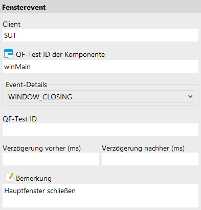 Fensterevent Attribute