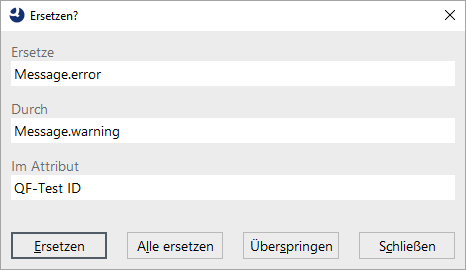 Der Rückfrage Dialog beim Ersetzen