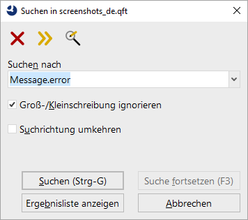 Der Dialog für die einfache Suche