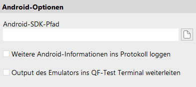 Optionen für Android