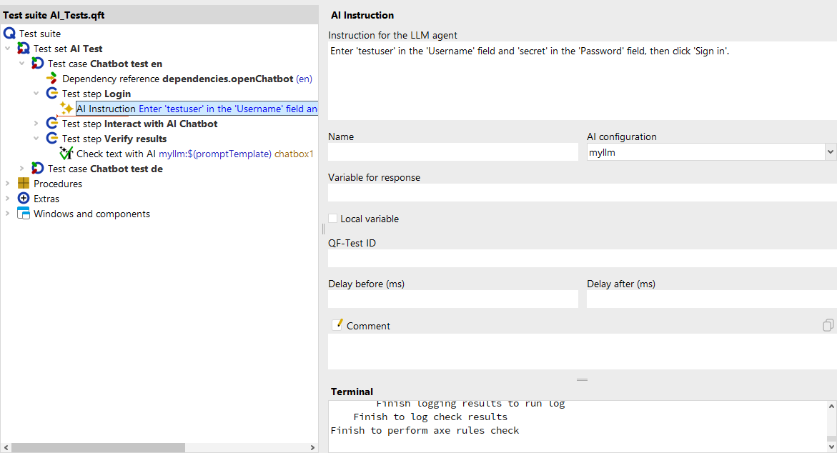 Example of an AI Instructions node