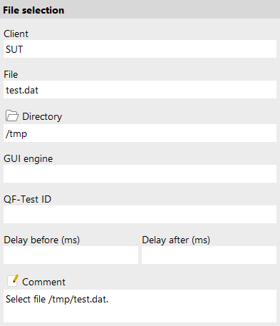 File selection attributes