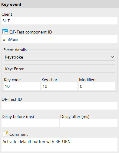 Key event attributes