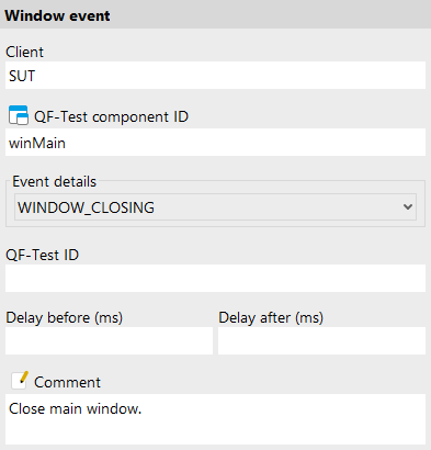 Window event attributes