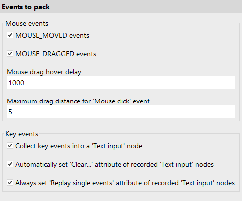 Events to pack