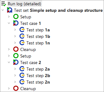 Test execution with simple Setup sequence and Cleanup sequence
