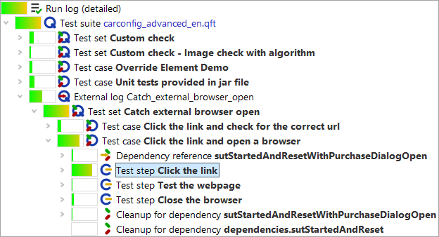 Error states in a run log