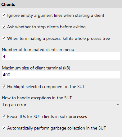 Client options