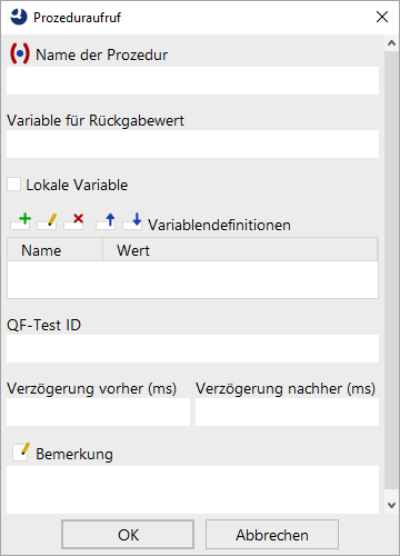Prozeduraufruf einfügen