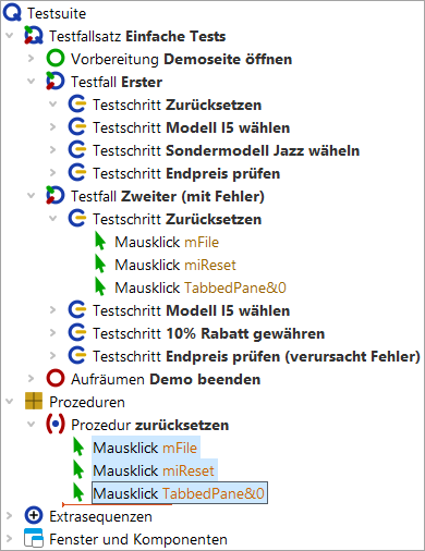 Prozedur befüllen
