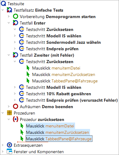 Prozedur befüllen