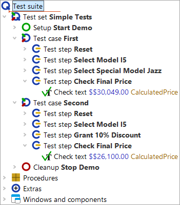 Two almost identical test steps