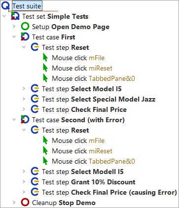 Two identical test steps