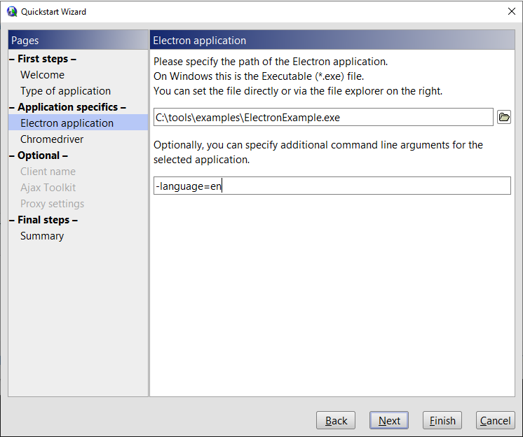Quickstart Wizard for Electron apps Quickstart Wizard for Electron apps