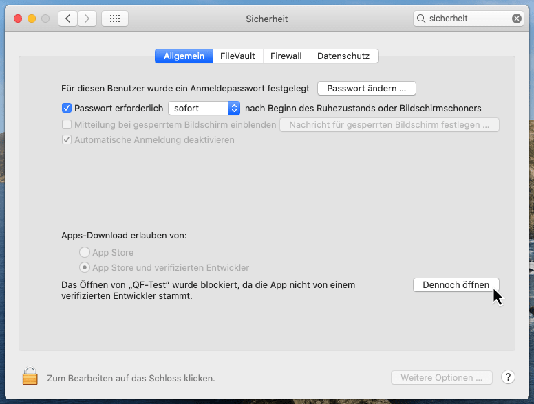 macOS Catalina 10.15 Dennoch öffnen klicken macOS Catalina 10.15 Dennoch öffnen klicken