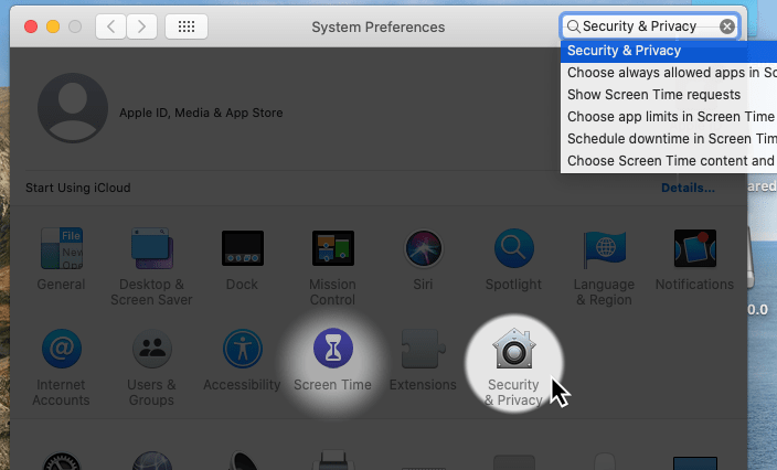 macOS Catalina 10.15 Select security privacy macOS Catalina 10.15 Select security privacy