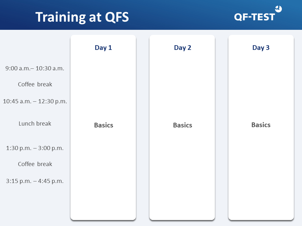 Schedule face-to-face-Training at Quality First Software