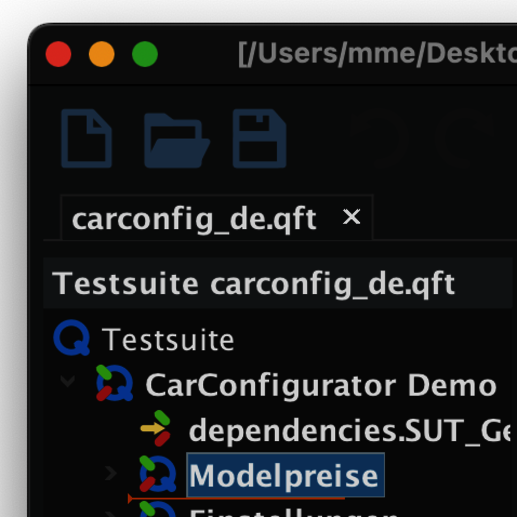 Screenshot QF-Test dark mode