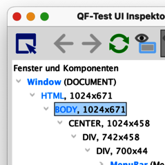 Screenshot QF-Test ui inspector