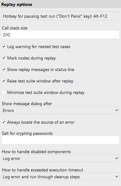 Replay options